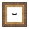 Square Museum Gold Picture Frame - UV Acrylic, Foam Board Backing, Hanging Hardware